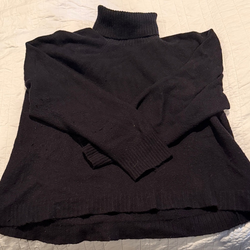 J. Crew Classic Black Turtleneck Sweater